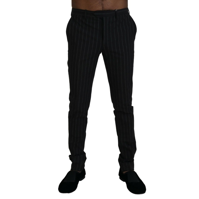 Bencivenga Black Stripes Viscose Dress Pants