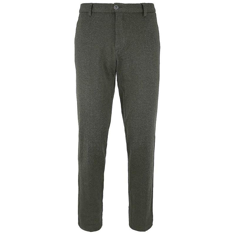 Scotch & Soda Mott Slim Fit Dark Green Printed Mens Stretch Trousers 133434 0217