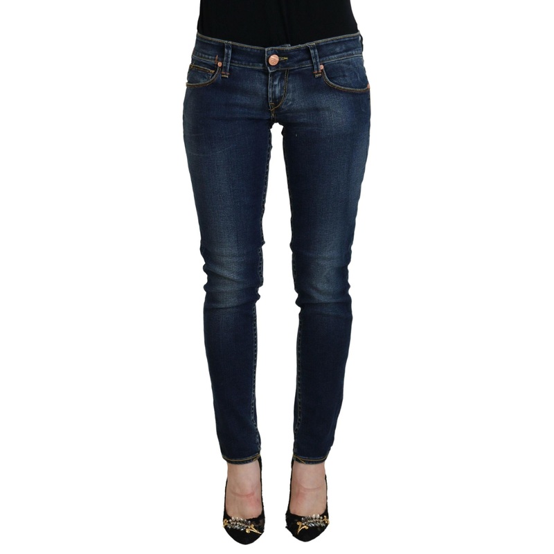 Acht Blue Cotton Low Waist Skinny Women Casual Jeans