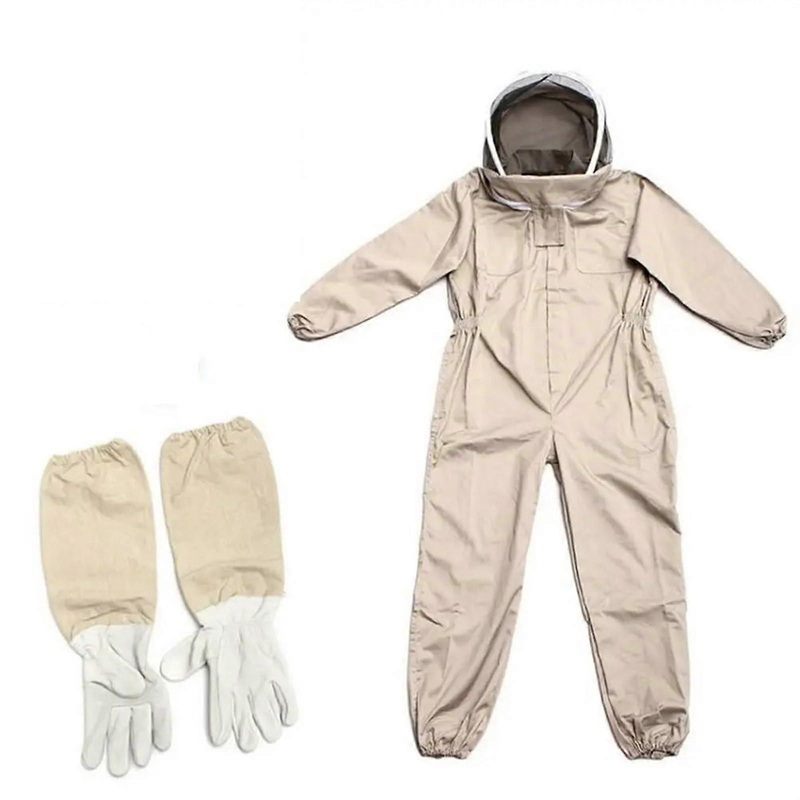 Beekeeping Suit Ventilated FullBody Protective Clothing Leather Glove Included XL Size