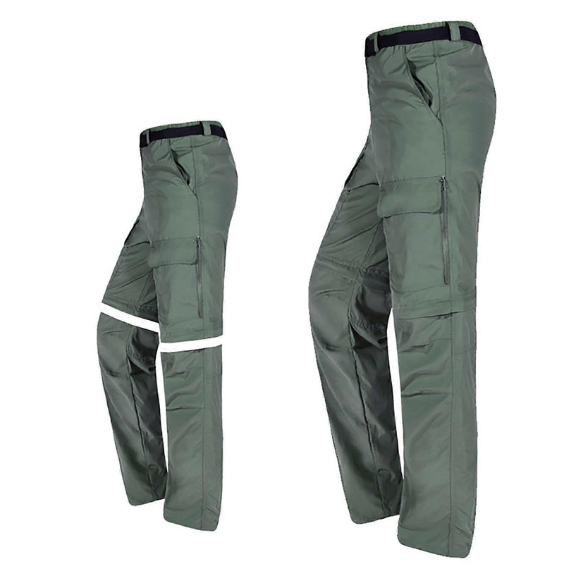 Cargo Pants Jogging Pants Men’s Gray Cotton Casual 3/4 Length Zip Off Outdoor Training Pants