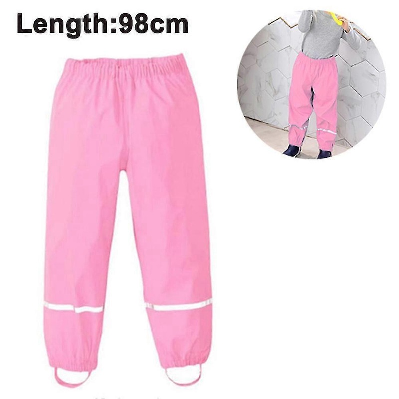 Boys Girls Reflective Waterproof Rain Pants Lightweight Rainwear