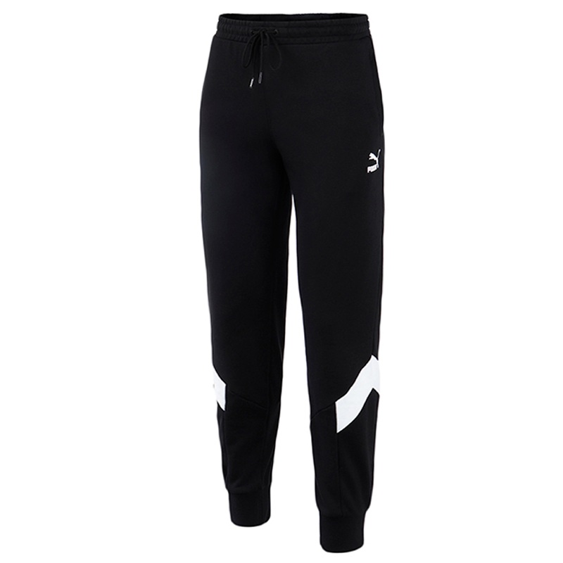 Puma Stretch Waist Bottoms Black White Mens Track Pants 597424 01