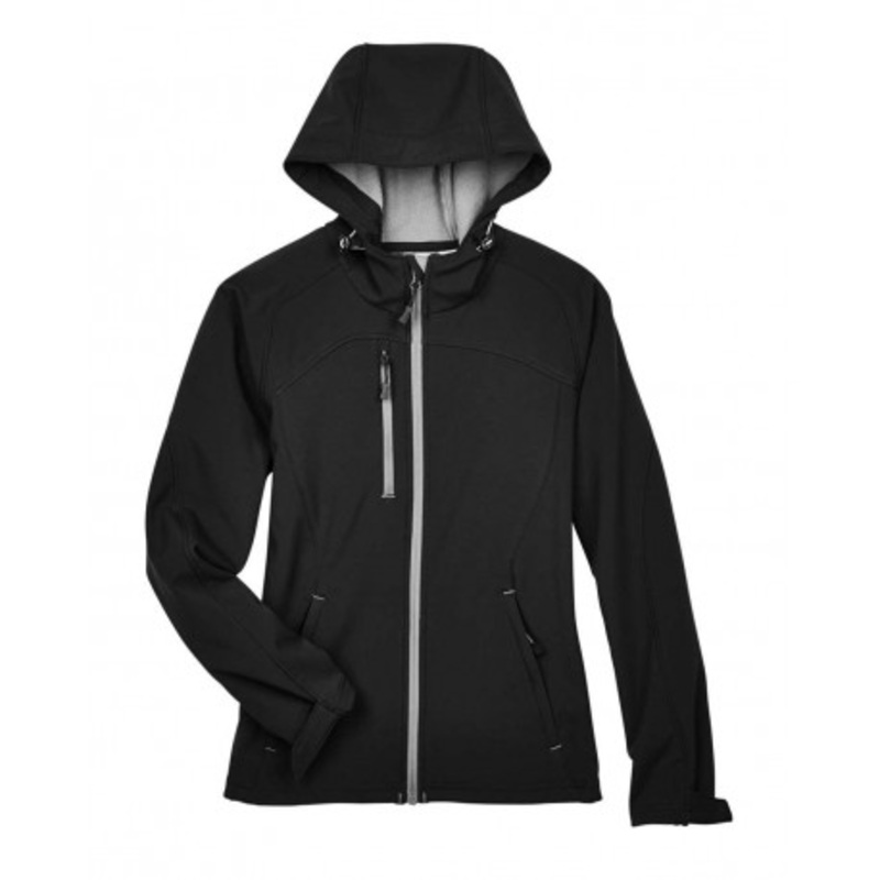 North End 78166 Women’s Prospect Two-Layer Fleece Bonded Soft Shell Hooded Jacket | North End 78166