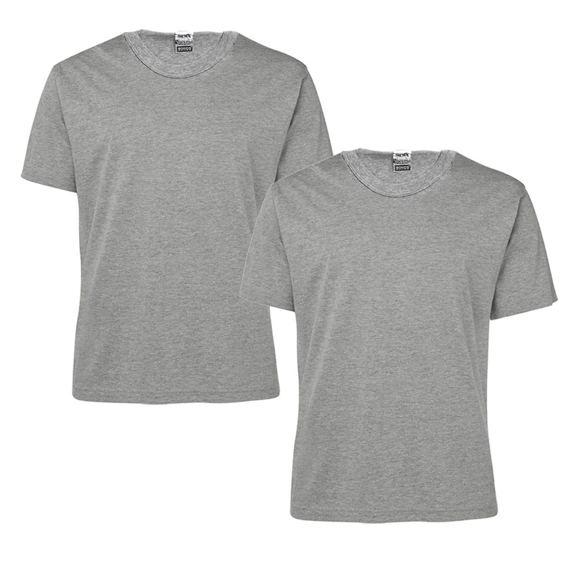 2 Pack Bonds Crew Neck Tee Raglan Blank Plain Basic Mens Grey Tshirt Top