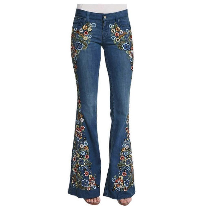 Bootcut Jeans Women  Waist  Flared Pants Women  Waist Jeans M Blue