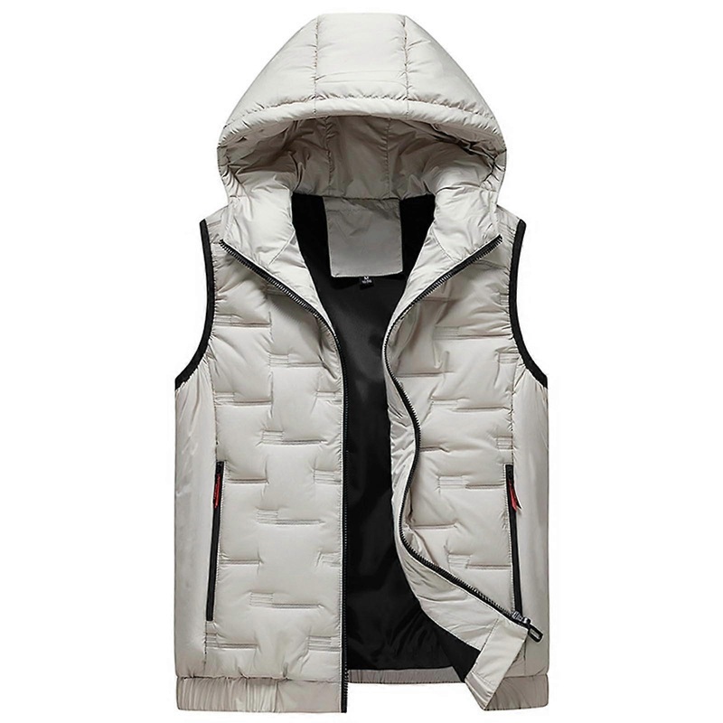Men’s Winter Vest Outdoor Warm Quilted Vest Sports Vest for Men with Zipper Pockets Thermal Stand Collar Angler Vest Casual Transition Down Vest
