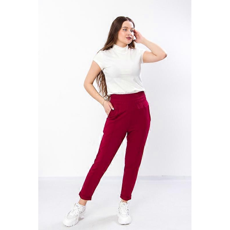 Womens Straight Fit Pants  Elastic Waist & Side Pockets, Any season,  HC 8323-057