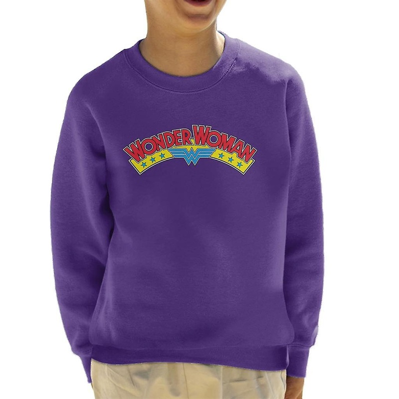 Wonder Woman Blue Stars Logo Kid’s Sweatshirt