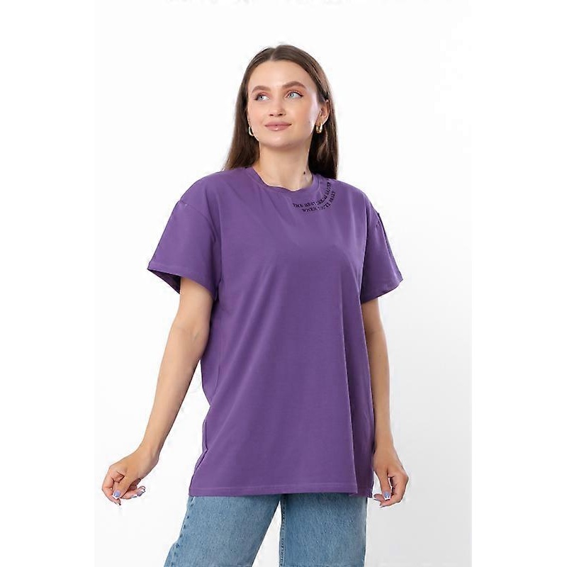 Womens Oversize T-Shirt  Soft Cotton Fulicra, Inspiring Embroidery, Casual & Trendy, Summer,  HC 8384-036-22