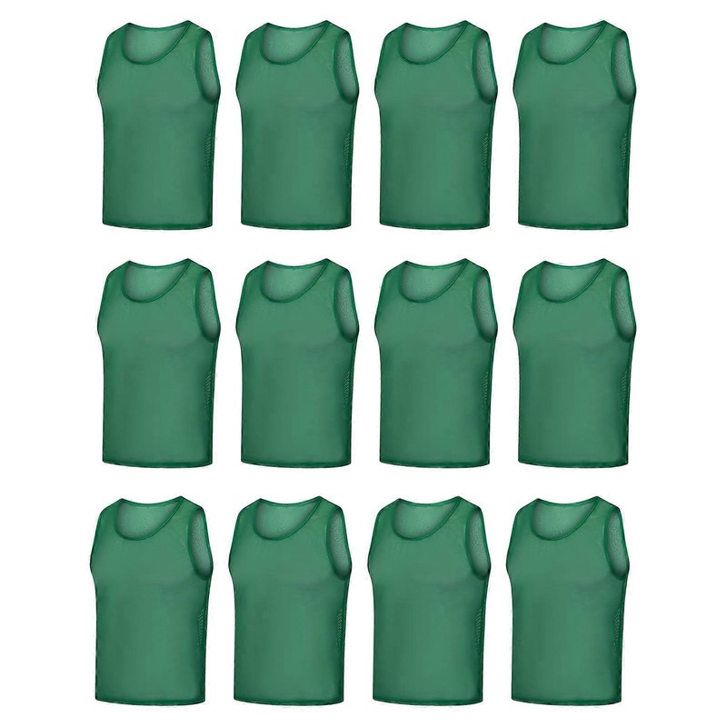 Adult Kids Training Vests Sports Pinnies Football Bibs – Grass Green, Lightweight, Size Adjustable, Durable Fabric