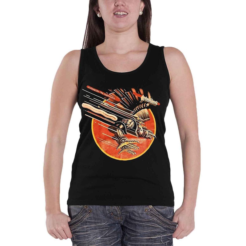 Judas Priest Vest screaming for Vengence Official Womens New Skinny Fit Top