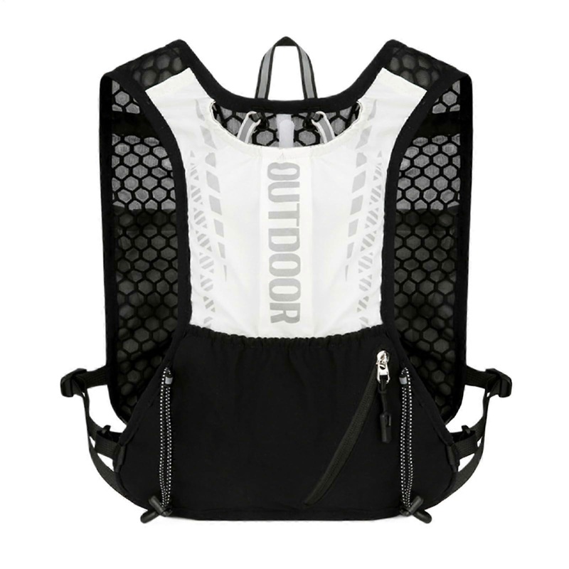 Hydration Running Vest for Women  Adjustable Reflective Sports Gear for Gym, Jogging, Hiking, Biking in Black/White