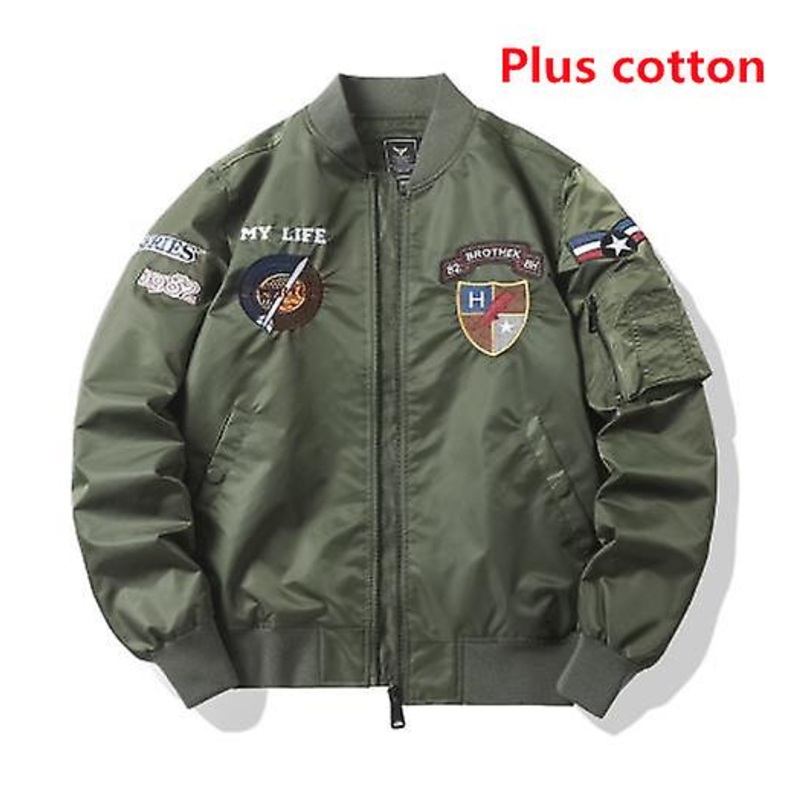 Autumn And Winter Men’s Tough Guy Jacket Added Cotton Thin Pilot Coat Youth Fashion Zipper Baseball Uniform