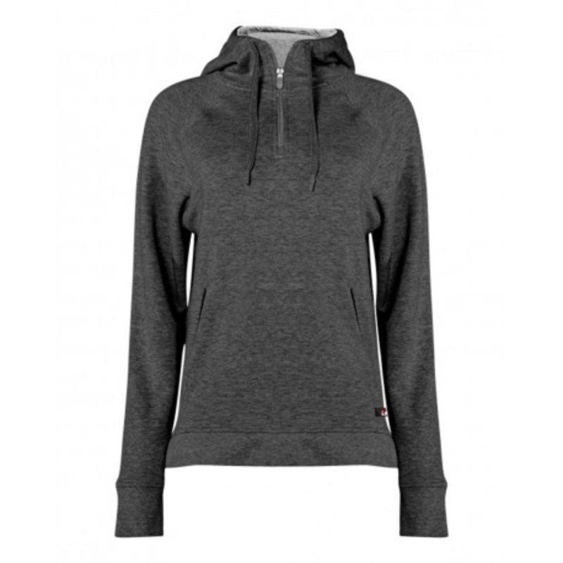 Badger 1051 FitFlex Women’s French Terry Hooded Quarter-Zip | Badger 1051