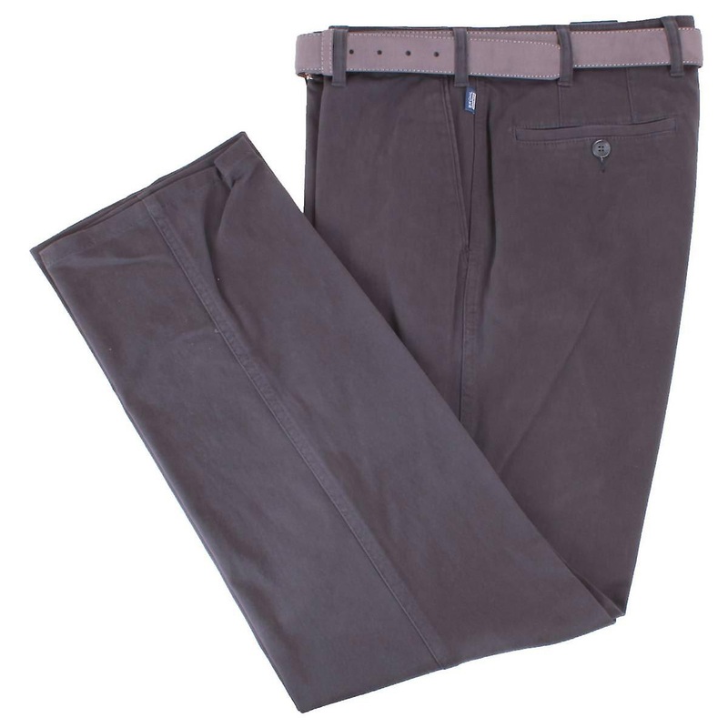 BRUHL Montana Pima Stretch Gabardine Autumn Weight Chinos – Anthracite Grey