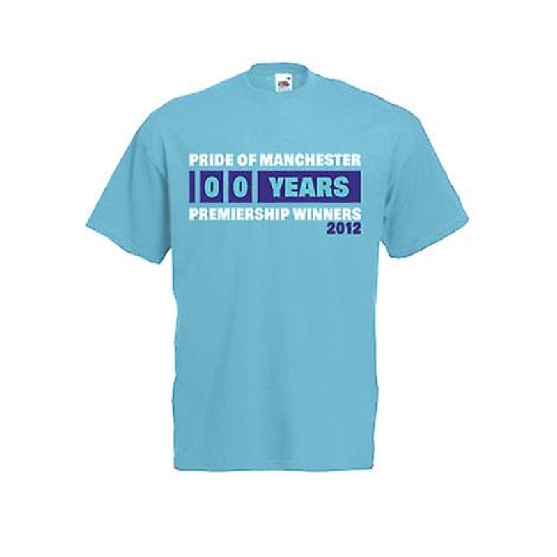 2012 Manchester City Premiership Winners T-Shirt (Blue)