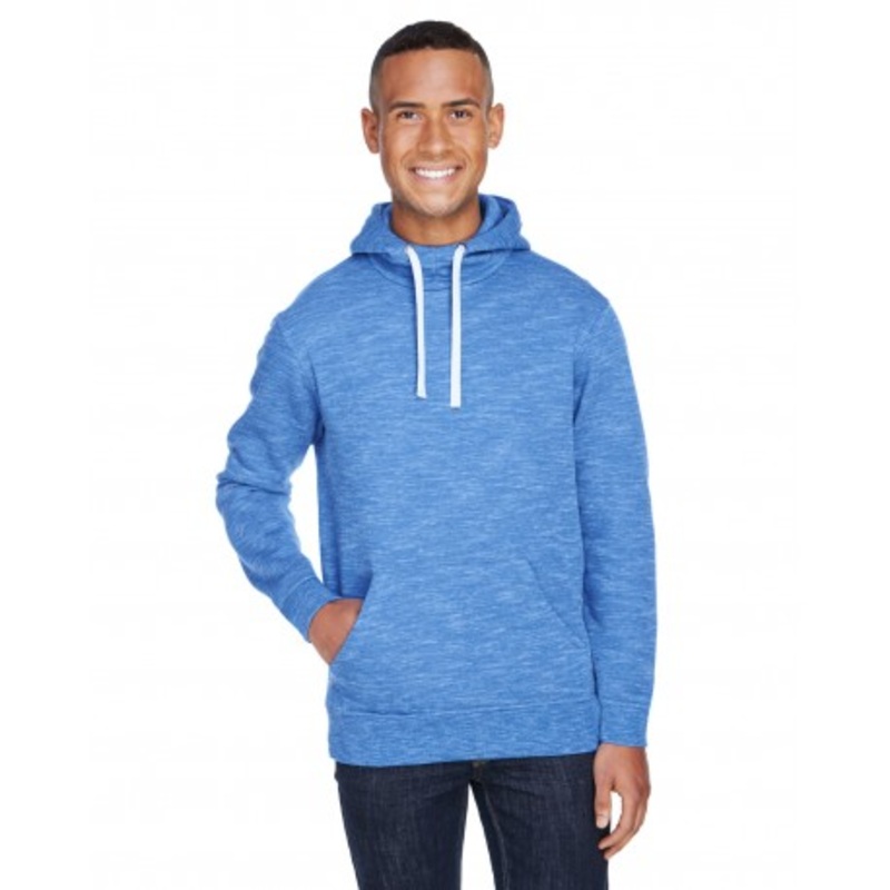 J America JA8677 Adult Melange Fleece Pullover Hooded Sweatshirt | J. America JA8677