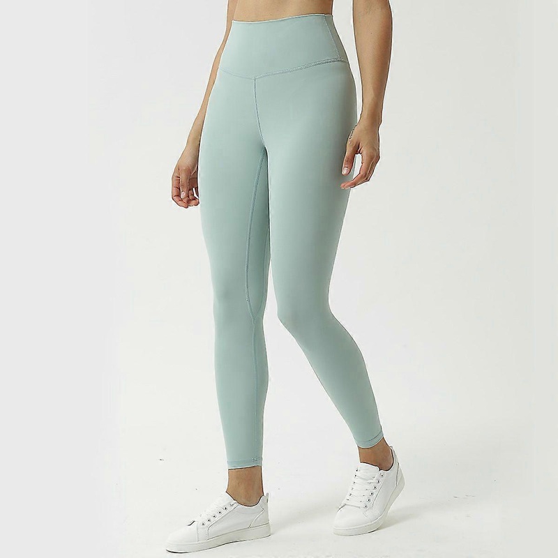 Womens Sweatpants High Waist Solid Color Hip Lifting Exercise Fitness Tight Yoga Pants Leggings Water mirror green
