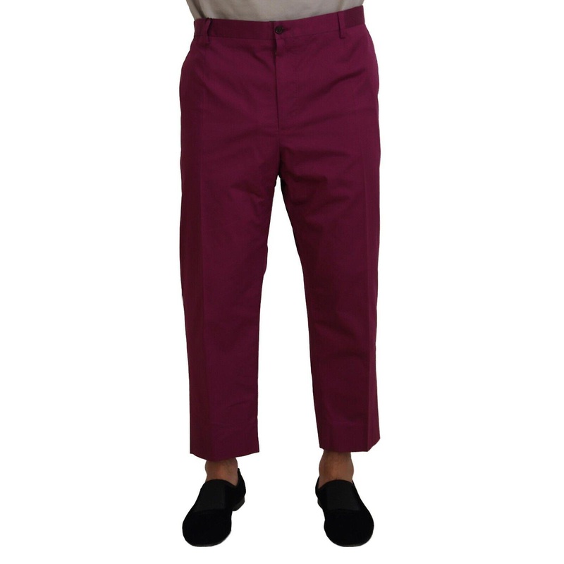 Dolce & Gabbana Magenta Cotton Dg Logo Pocket Trouser Pants