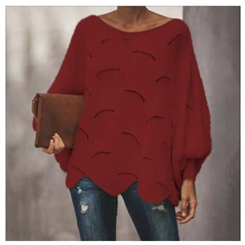 Women’s 2023 Autumn And Winter High Quality Long-sleeved Women’s Urban Fashion Plus Size Sweater Thin Section Hollow Design Knitted Sweater Women