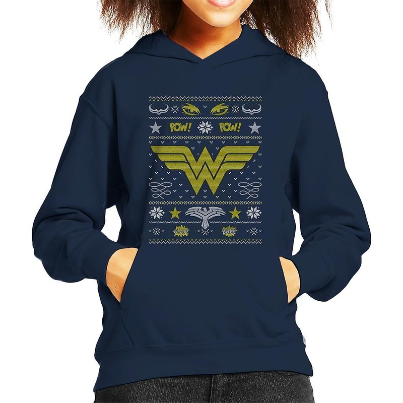 Wonder Woman Christmas Pow Pow Kid’s Hooded Sweatshirt