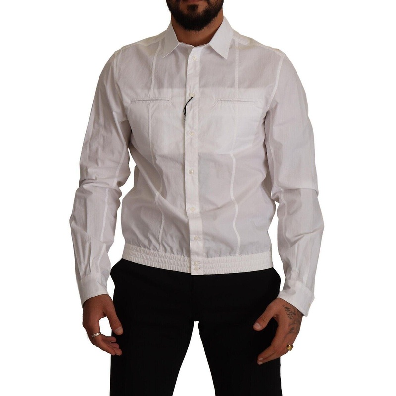 White Cotton Button Down Men Collared Shirt