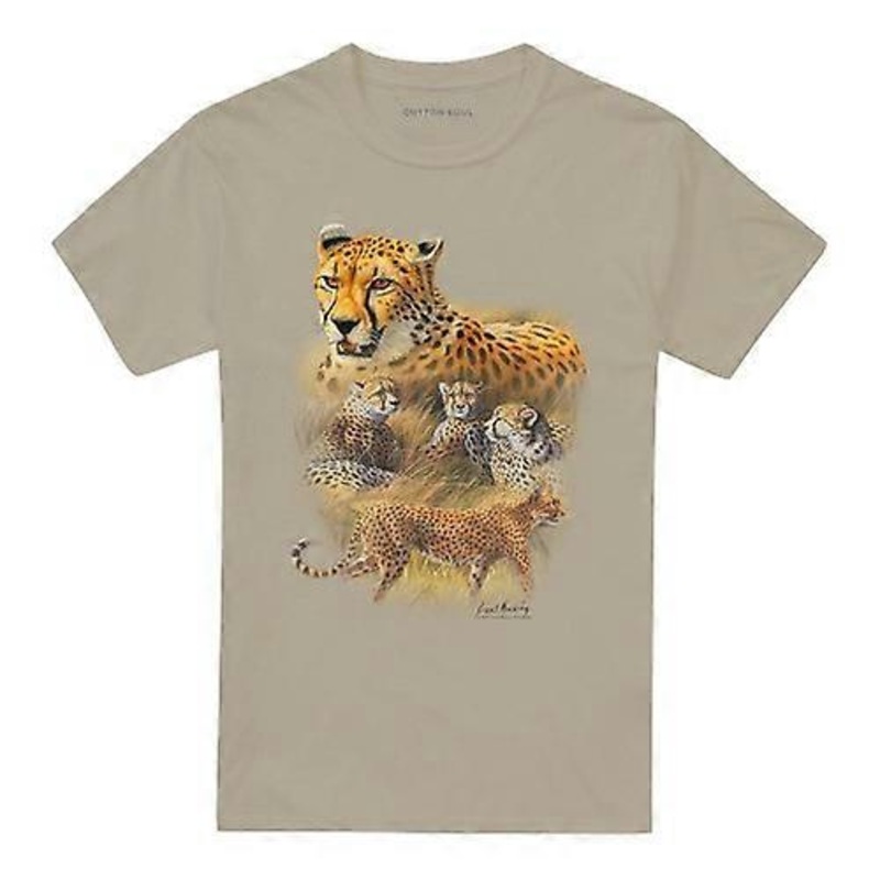 Wild Wings Unisex Adult Wildlife Cheetahs T-Shirt