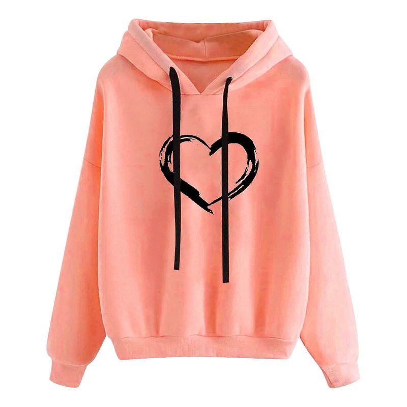 Women’s Hoodies Plain Sweatshirt Casual Striped Pullover Hoodie Long Sleeve Drawstring Top Jumper XXL 08 Pink
