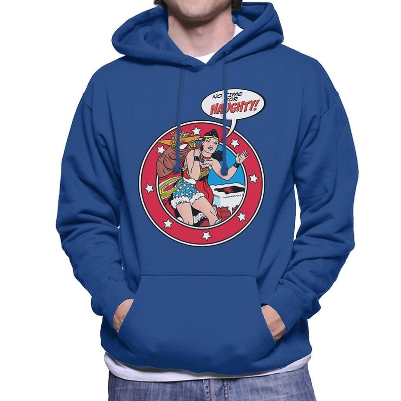 Wonder Woman Christmas No Time For Naughty Men’s Hooded Sweatshirt