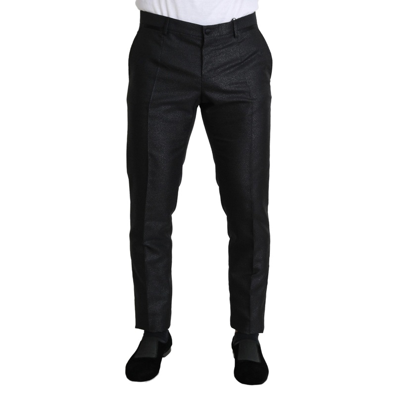 Black Metallic Skinny Trouser Dress