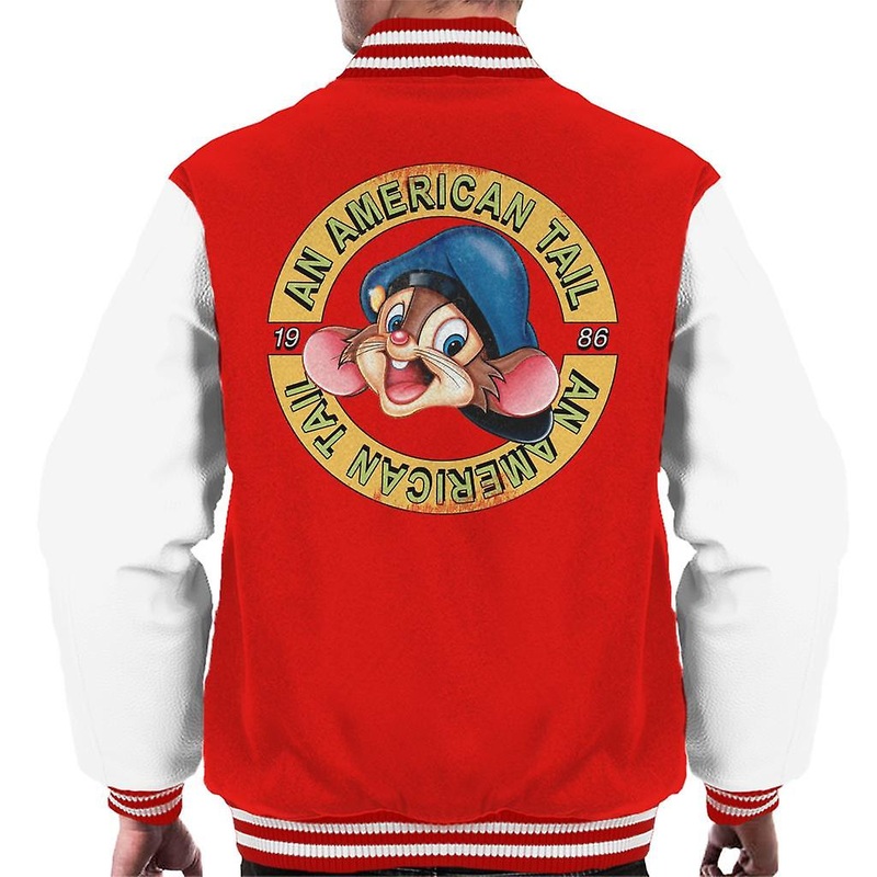An American Tail 1986 Fievel Mousekewitz Character Head Men’s Varsity Jacket