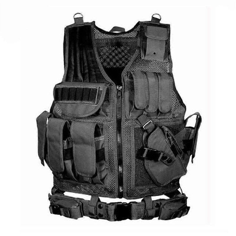 Tactical Equipment Military Vest Hunting Vest Combat Protection Vest One Size Black