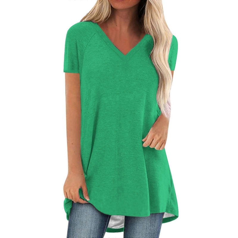 Women’s White TShirt, Summer Tops Elegant, Short Sleeve VNeck Tee Shirts
