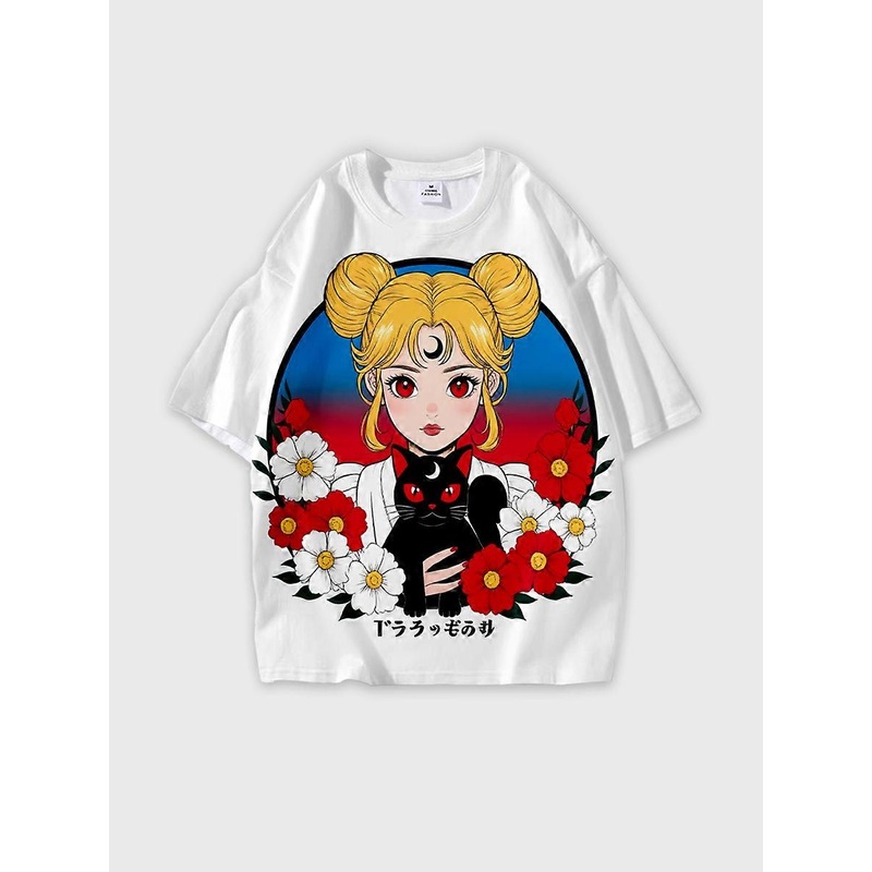 T-Shirt Short Sleeve Round Neck Summer Casual Loose Fit P3057