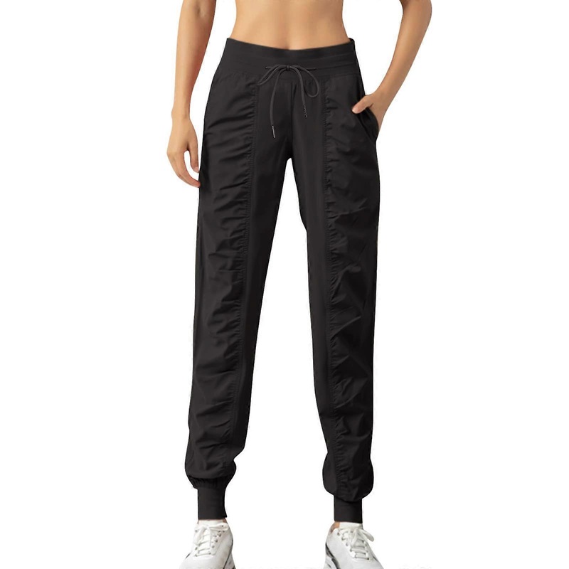 Women High Waist Lace Tracksuits Black Size S Fast-Dry Yoga Fitness Pants